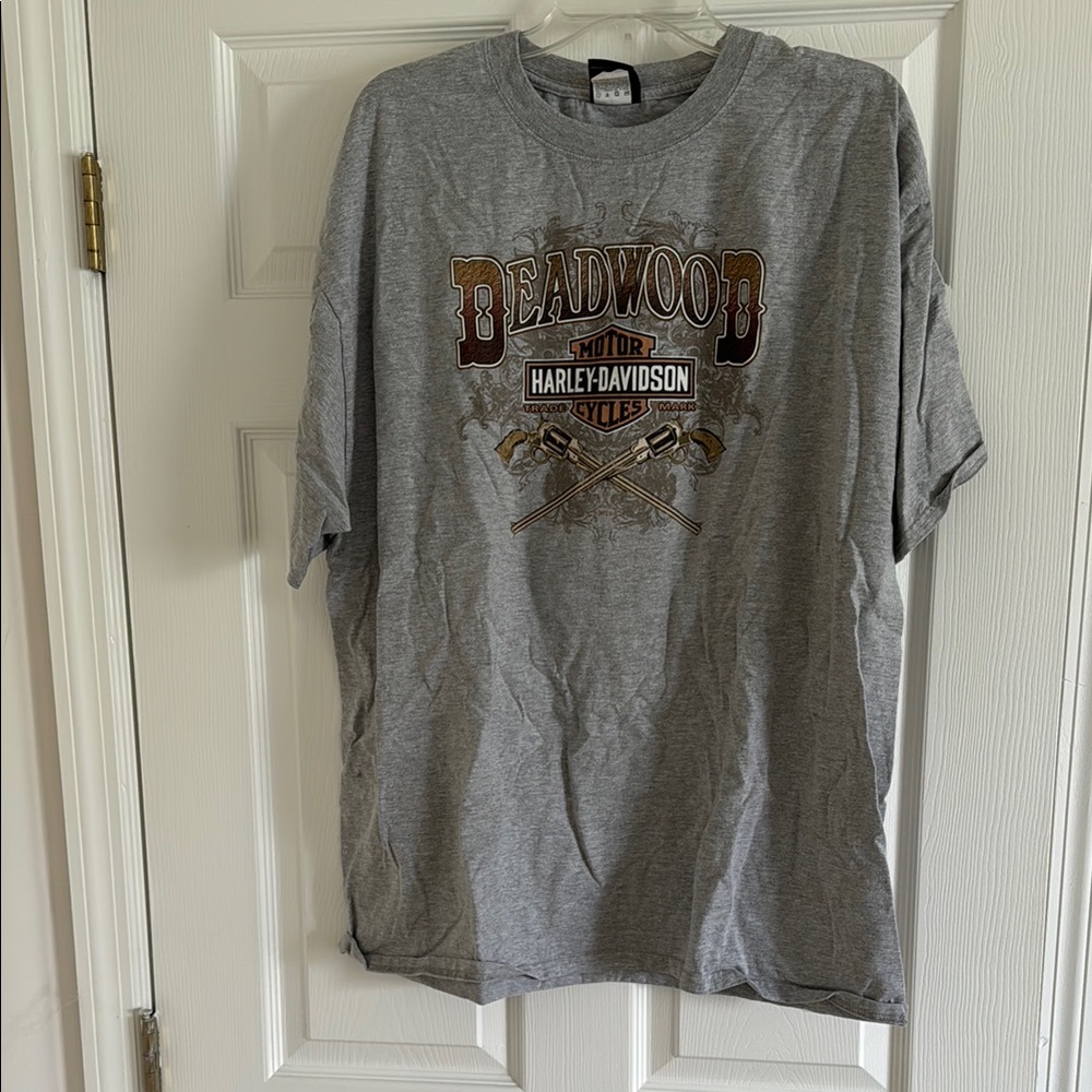 Harley-Davidson Gray Short Sleeve Tee with Vintage Graphic